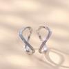 WOSTU 925 Sterling Silver Blue&Pink  V-Shaped Double Wear Single Nano Opal Ring for Women Original Design Jewelry