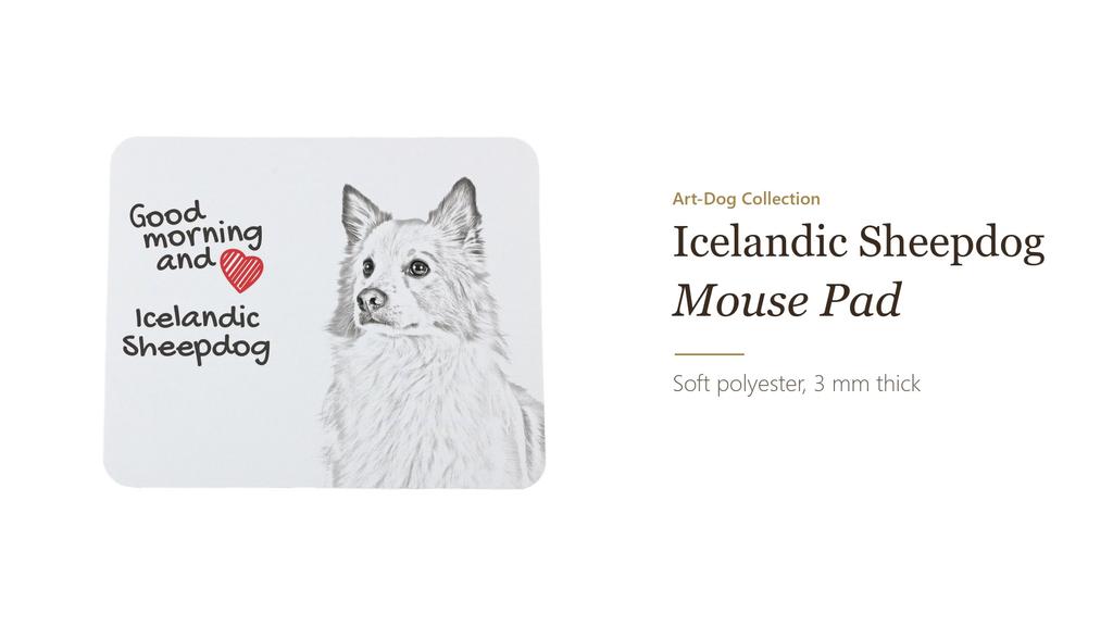 Icelandic Sheepdog, Icelandic Spitz- mouse pad with print, personalized dog-themed mouse pad, unique gadget for an office worker by Art-Dog brand – Mo