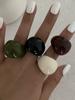 Koreanische Schlichte Transparente Farbe Harzringe Nische Retro Gestapelt Gebogen Acryl Geometrisch Oval Breit Ring Charm Trendiger Unregelmäßiger Modeschmuck