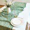 Bohemian Ruffled Table Runner - Crinkle Twist Style Table Flag for Wedding & Party Decor