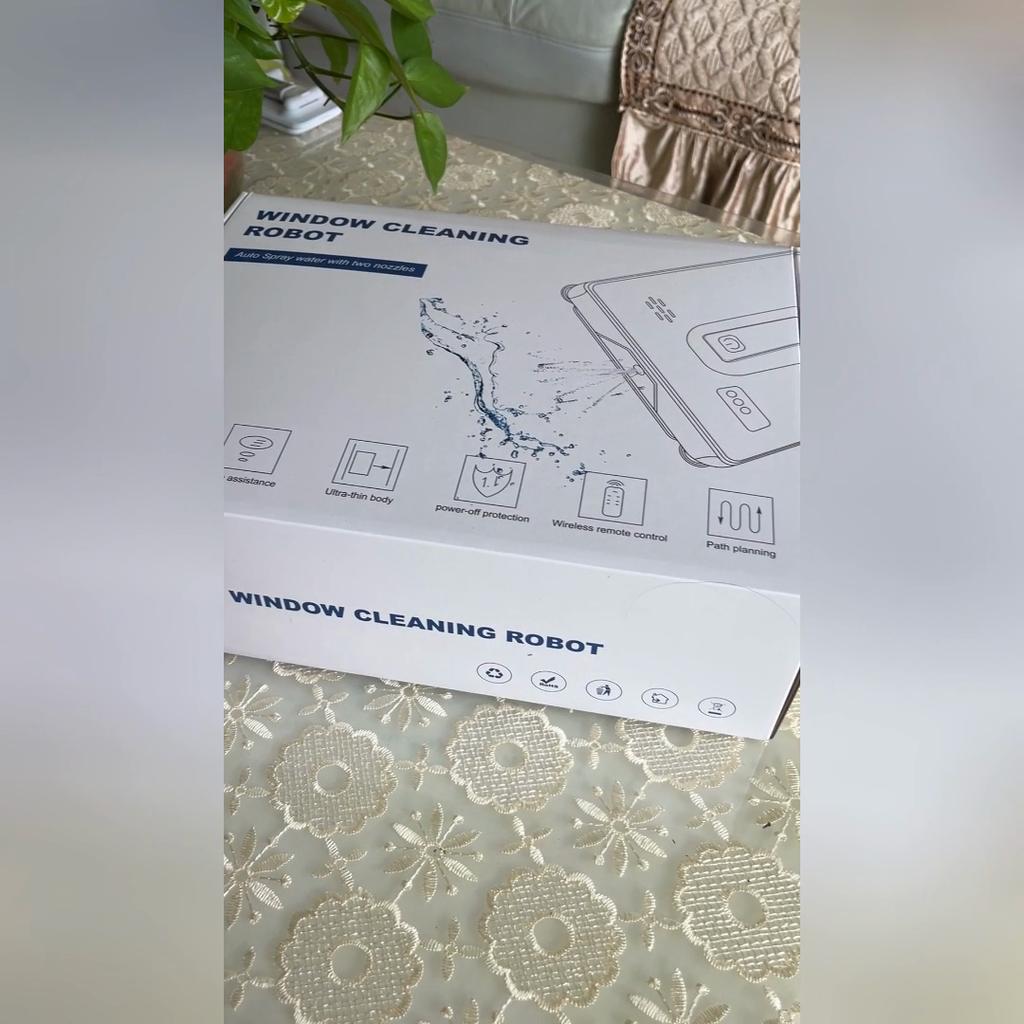 PuRuiKai Fully Automatic Window Cleaning Robot, Highly Efficient Dust Collector, Easy To Clean, with Remote Control, Lightweight, 50ML Water Tank,