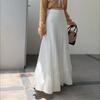Elegant Fashion Autumn Winter Women Maxi Long Ruffles Skirt High Waist Beige Black Gray Knitted Skirt Knitted Sweet Princess Warm Skirt