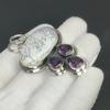 Dendrite Opal, Amethyst Gemstone Silver Pendant, 925 Sterling Silver Jewelry Pendant, Natural Dendrite Opal Pendant For Women/ For Her