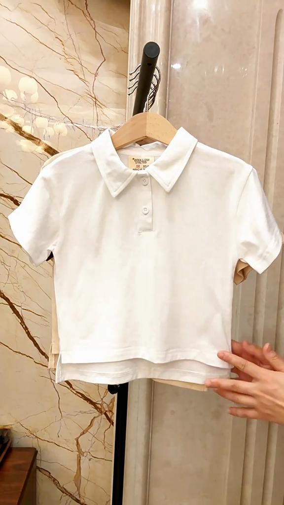 Jungen Unifarbenes Poloshirt Kurzarm Lässig mit Kragen Sommer Oberteil für Kinder