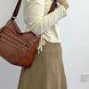 Multi-pocket Middle-aged Soft Leather Bag 2025 New Waterproof PU Shoulder Bag Multi-layer Large-capacity Fashion Commuter Crossbody Bag