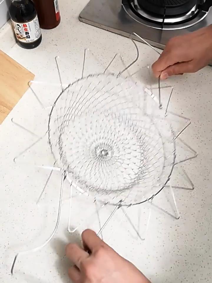 Foldable Steam Rinse Strain Stainless Steel Folding Frying Basket Colander Sieve Mesh Strainer