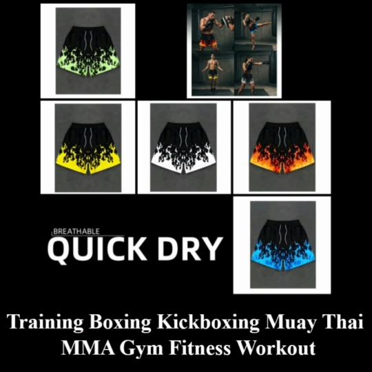 Shorts Fire Flame White Blue Green 3D Print Training Muay Thai Kickboxing Boxing MMA Unisex Sport Gym Fitness Workout Quick Dry Elastic Waist