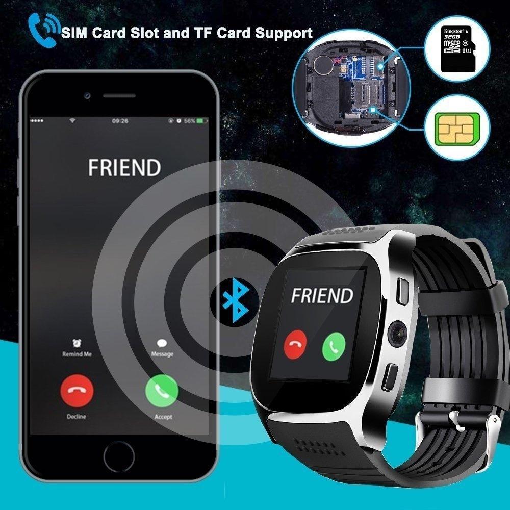 T8 Bluetooth Smart Watch With Camera Music Player Smartwatch Support