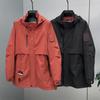 Übergröße 5XL-11XL Herbst Wasserdichter Trenchcoat für Herren Windbreaker Lässig Übergroß Herrenjacken Kapuze