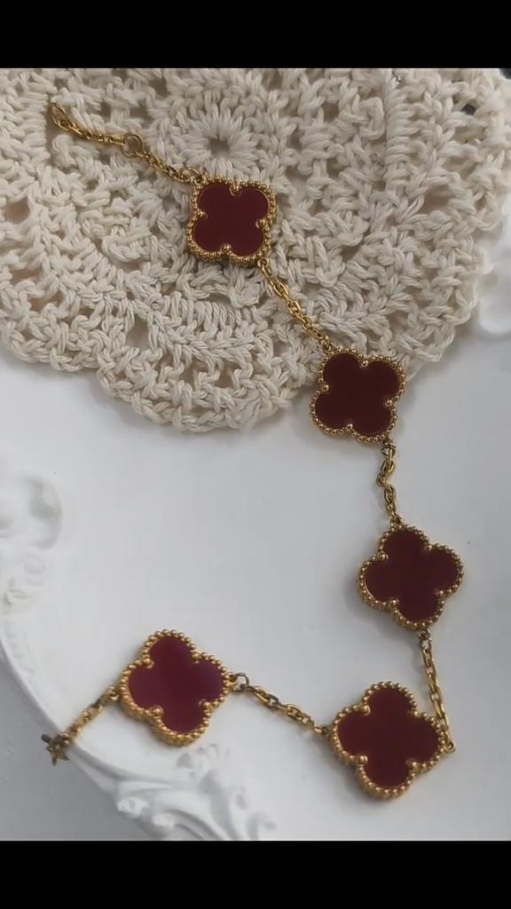 15MM Four-leaf Clover Five Flowers Bracelet Women 18K High-grade Fashion Does Not Lose Color Bracelet