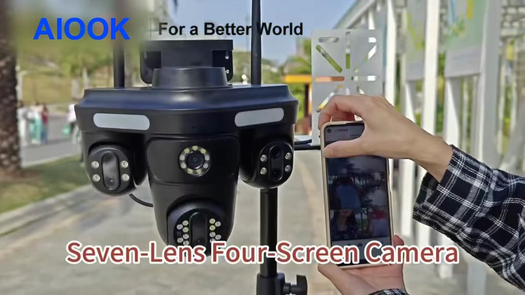 NIBIOK 30X Zoom Camera Outdoor Waterproof WiFi Camera HD 35MP 7 Lens IP CCTV Night Vision Motion Tracking Two Way Intercom IP Camera