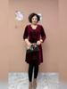 Women's V-neck Velvet Dress Rhinestone Soft and Comfortable Stretchy A-line Dress Mid-length Slim-fit Casual Dress