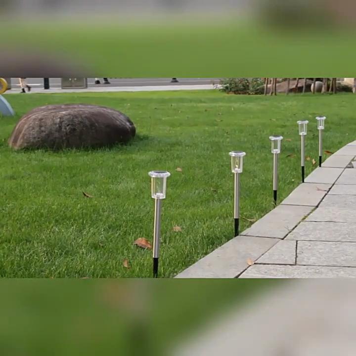 Waterproof Solar Lawn Lights Outdoor Stainless Steel Garden Yard Walkway Lawn Decor Night Lights Landscape Lighting