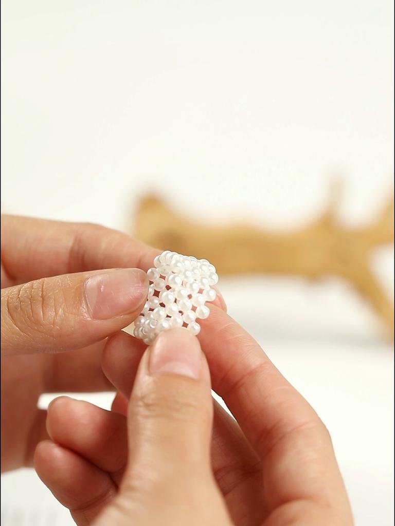 1PCS Simple Vintage Imitation Pearl Finger Rings Jewelry for Women Girls Party Stylish Niche Design Bijoux