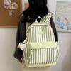 Striped Print Student Schoolbag Lightweight Commuter Backpack Girls Travel Bag