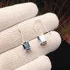 London Blue Topas Edelstein 925 Sterling Silber Schmuck Handgefertigter Ohrring 1" Jahrestagsgeschenk für Ehefrau EE-180-5