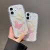 Luxury Cream Drop Glue Handmade 3D Butterfly Case for iPhone 16 Pro Max 15 14 Plus 13 12 Pro 11 Shock Protection Cover
