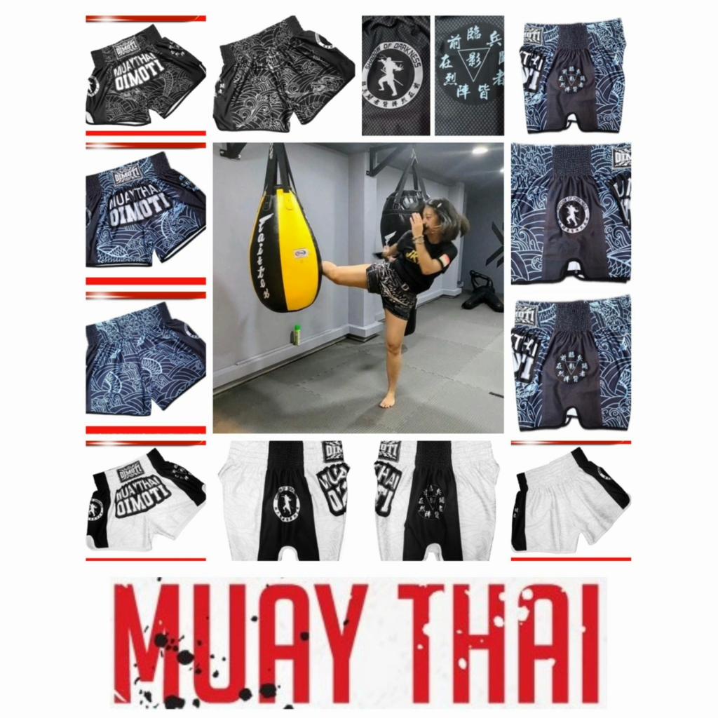 Muay Thai Kickbox Box MMA UFC Stín Tma Ležérní Šortky Posilovna Sport Unisex Muži Ženy Cvičení Rychleschnoucí Potisk Elastický Vysoký Pas Trénink