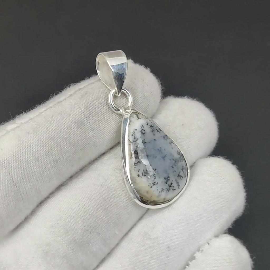 Natural Dandarte Opal Gemstone Silver Pendant in 925 Sterling Silver- Handmade Design, Everyday Wear Jewelry, Unique Pendant Gift For Love