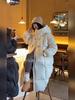 New Thick Down Cotton Jacket Women's Long Sleeve Over Knee Korean Loose Bread Style Winter Cotton Coat
