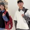 Vintage Plaid Backpack Large Capacity Lightweight School Bag for Junior High School Students
