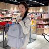 Women's Solid Color Large Capacity Backpack Student Schoolbag