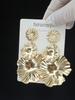 Pinkdudu Exaggerated 18k Gold Plated Trendy Flower Dangle Earrings Long Metal Flower Pendant Earrings Jewelry Accessory For Women PD1728