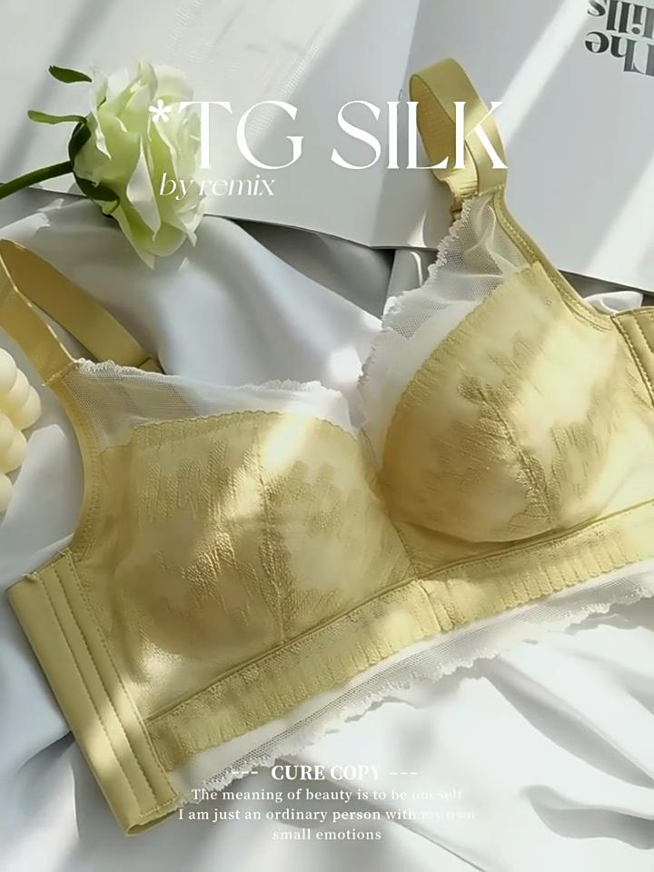 Bra Adjustable Thin Lace Wireless Bra with 100% Mulberry Silk Inner Cup Sexy Women Brassiere Underwear