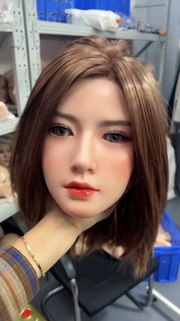 100% Silicone Head Standard Wig Suitable for 130-180CM Sex Doll Body 2 Connection Methods Sex Toys Mannequins Silicone Heads GJ053