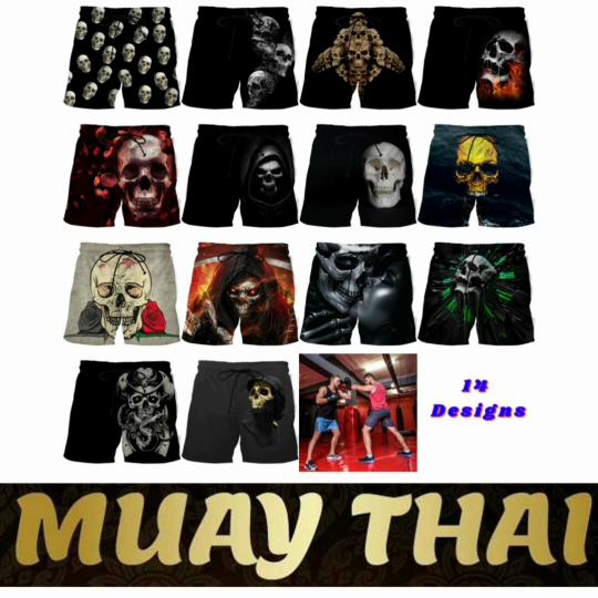 Horror Skeleton Dark Skull Ghost Boxing Shorts Pants 3D Print Fighting Training Unisex Men Women Quick Dry Fitness Gym Sport Workout Casual Streetwear