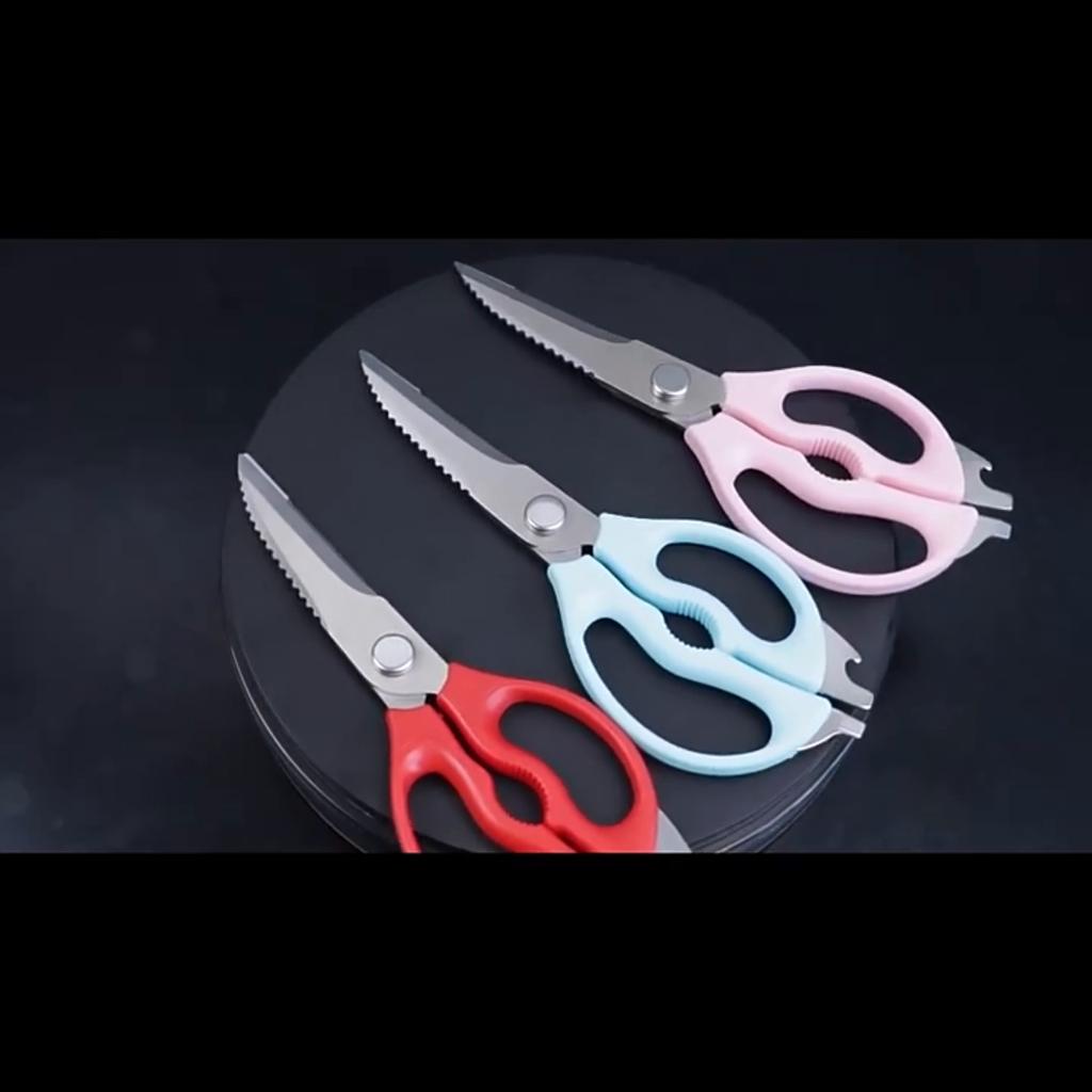 2Cr13 Stainless Steel Blade PP Handle Household Multi Functional Kitchen Scissors Accessories With Nutcracker Opener