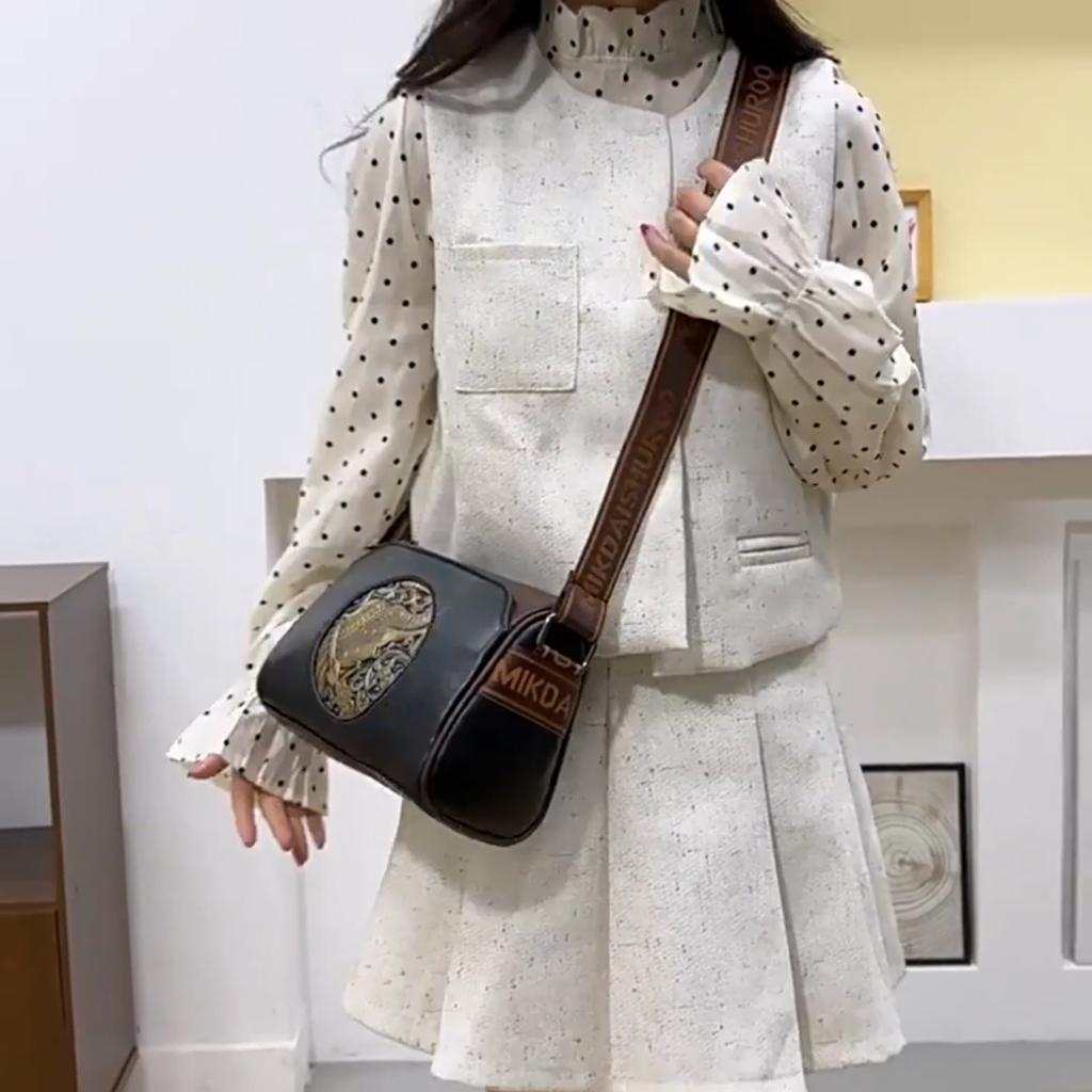Borsa A Tracolla Donna In Pelle PU Piccola E Elegante - Portafoglio E Custodia Cellulare 2 In 1 Con Tracolla Larga Rimovibile