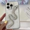 Luxury Creative Rhinestones Snake Epoxy Phone Case For iPhone 15 14 13 12 Pro Max 11 Stylish Glitter Shockproof Soft Cover Gift