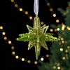 Christmas Tree Scene Decor With Glitter Snowflake Ornaments And Acrylic Material For Holiday Celebrations