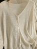 Fashionable Lightweight V-neck Cardigan - Transparent Summer Long Sleeved Shawl, Women's Casual Sexy Style, Elegant Cardigan