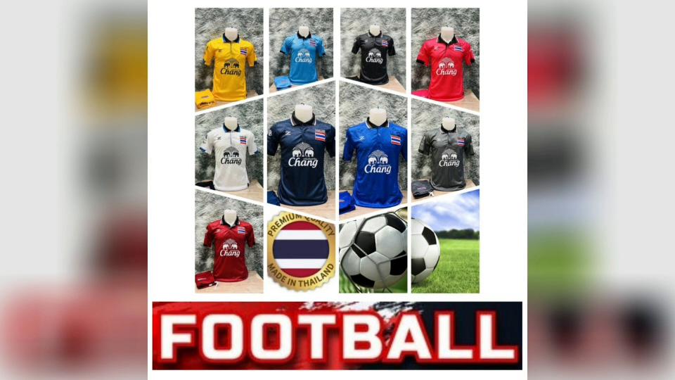 Thailand National Football Soccer Training JERSEY CHEER Fan Print Retro Quick Dry Polo Shirt Short Sleeve Uniform Elephant Sport Men Women Unisex