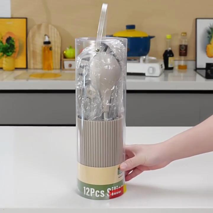 12 PCS Cooking Utensil Set, Umite Chef  Heat Resistant Kitchen Utensil Gadgets Set-Stainless Steel Handle- Kitchen Spatula Tools for Nonstick Cookware