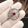 Red Garnet Gemstone 925 Sterling Silver Jewelry Handmade Designer Pendant 1.48" CP-29-3