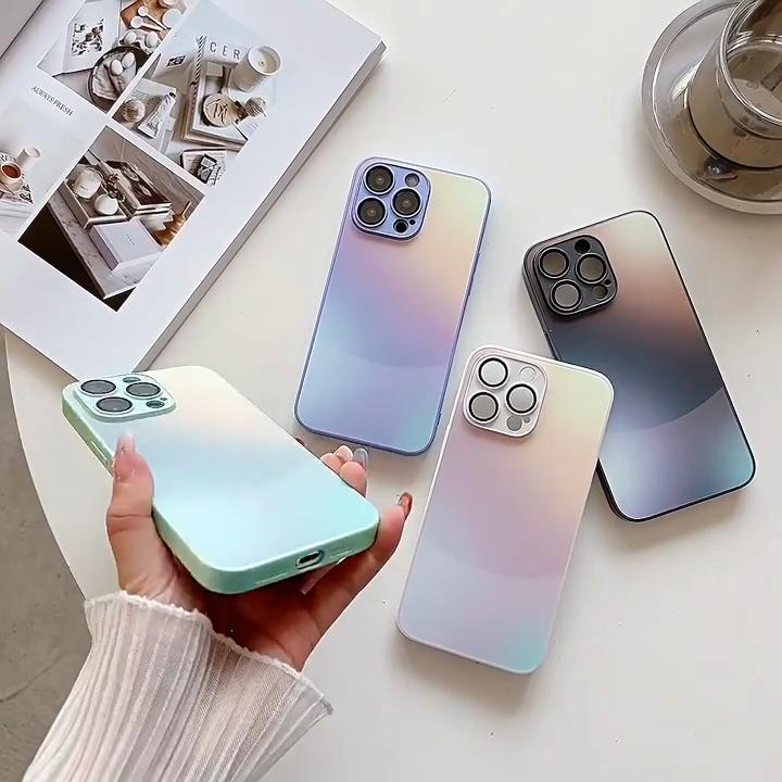 Чехол для телефона из закаленного стекла с градиентом для iPhone 15 14 Plus 13 12 11 Pro Max Huawei Mate 60 50 40 30 Honor 70 80 90 Nova 9 10 11 P50 P60 P40 Pro