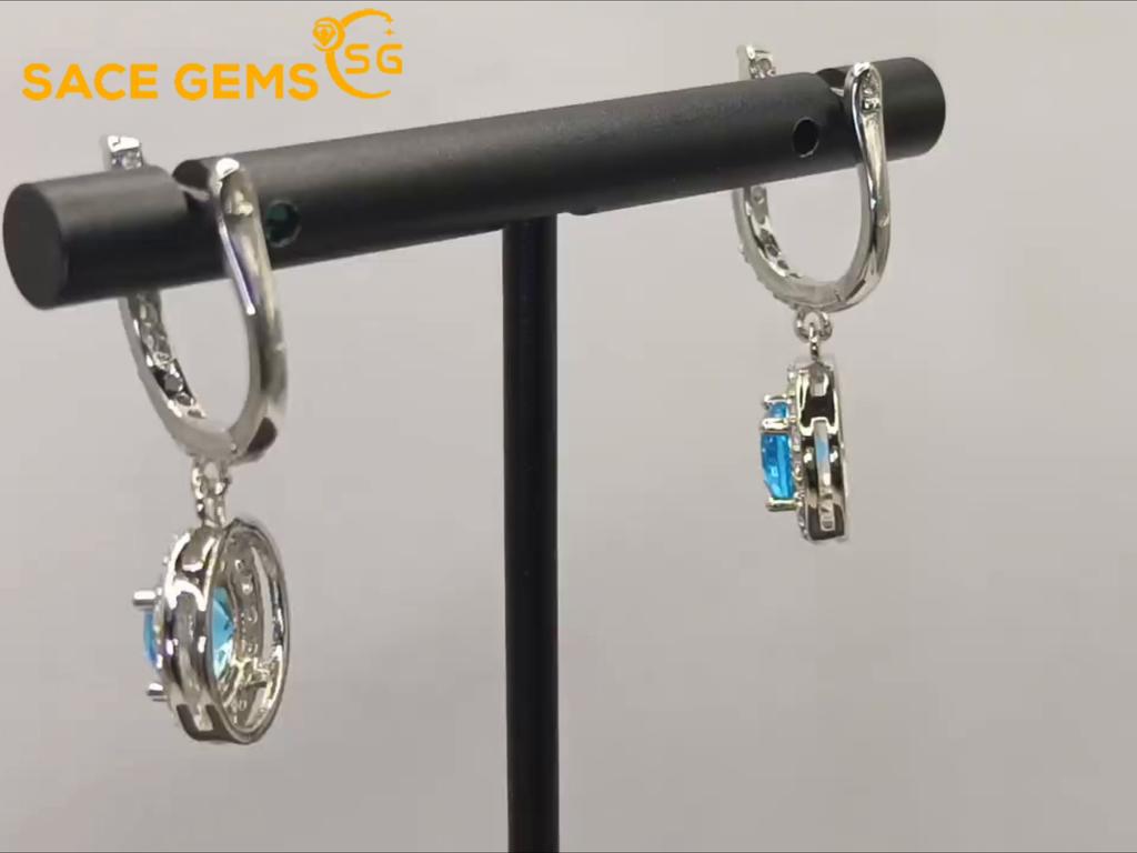 Sace Gems Klasické zirkonové náušnice ze slitiny mědi, dámské šperky, svatební dar na párty