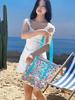 Holographic Transparent Beach Tote Bag Waterproof Large Capacity Travel Bag Dry Wet Separation Summer Swimming Shoulder Bag