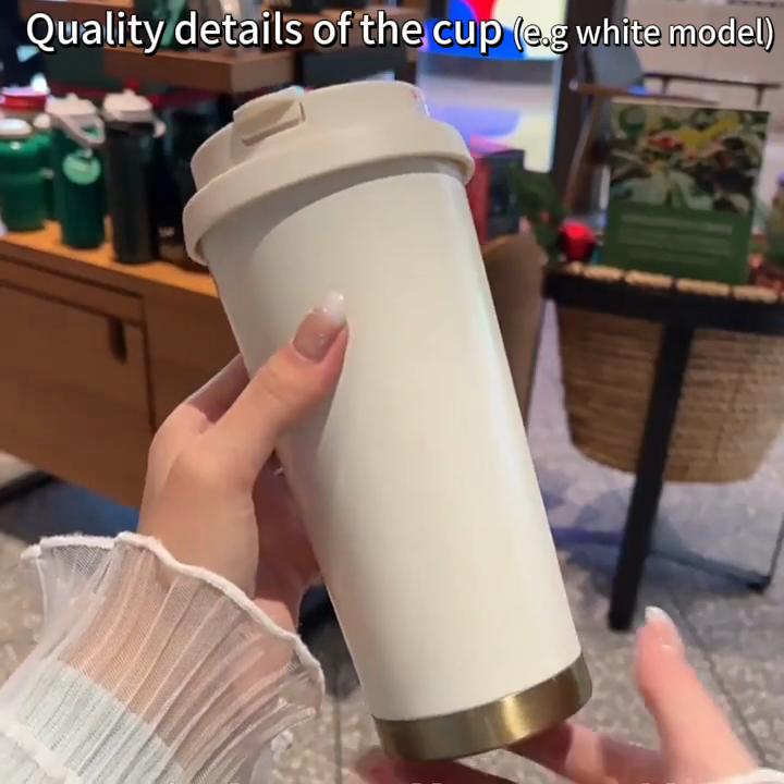 532ml Coffee Mug Vase Plum Shelf Motif Strap Coffee Cup Unisex Commuter Coffee Mug Premium Gift Water Cup Leakproof Flip Car Cup