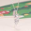 BAMOER Authentic 925 Sterling Silver Angel Wing Pendant Necklace for Women Birthday Gift Simple Chic Jewerly