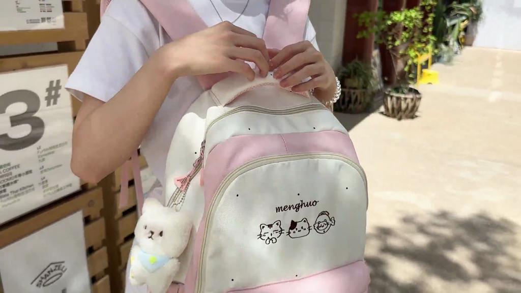 Student Schoolbag Women's Plaid Backpack College Style Backpack