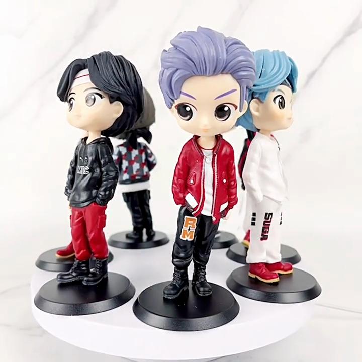 Kawaii Bangtan Boys PVC Figure Toys Groups A.R.M.Y Dolls Gift for Fans Girls