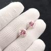 Morganite Gemstone 925 Sterling Silver Jewelry Zircon Studs Earrings For Gift CZE-8-6
