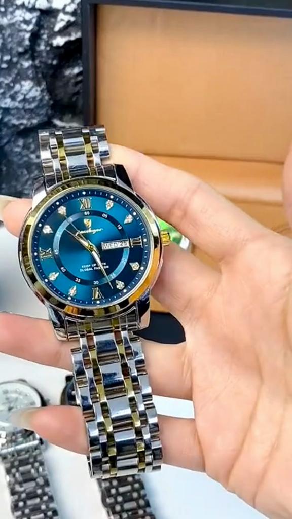 POEDAGAR Sport Casual Man Wristwatch Waterproof Stainless Steel Luminous Original Watch Date Week Quartz Watches Reloj