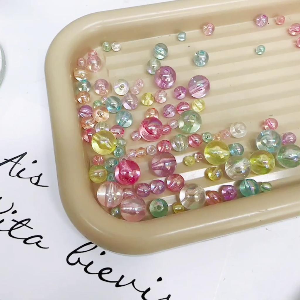 500g/bag Acrylic Transparent AB Color Ball Beads For Jewelry Making DIY Necklaces Earrings Crafts Accessories