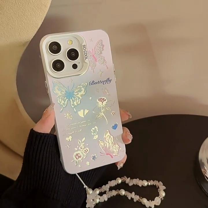 Чехол для телефона Lanyard Butterfly Flower, совместимый и подходящий для iPhone15 14 13/12/11promax