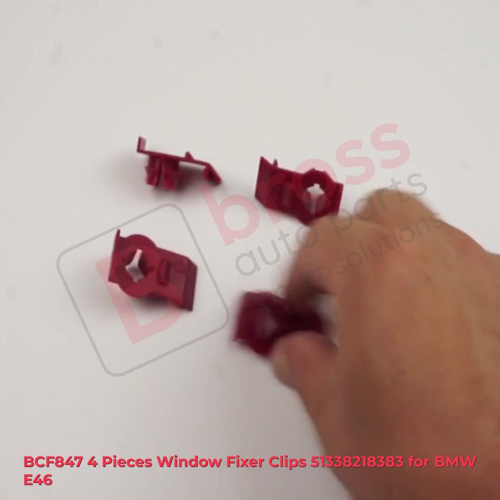 BCF847 4 Pieces  Window Fixer Clips 51338218383 for BMW E46 Bross Auto Parts